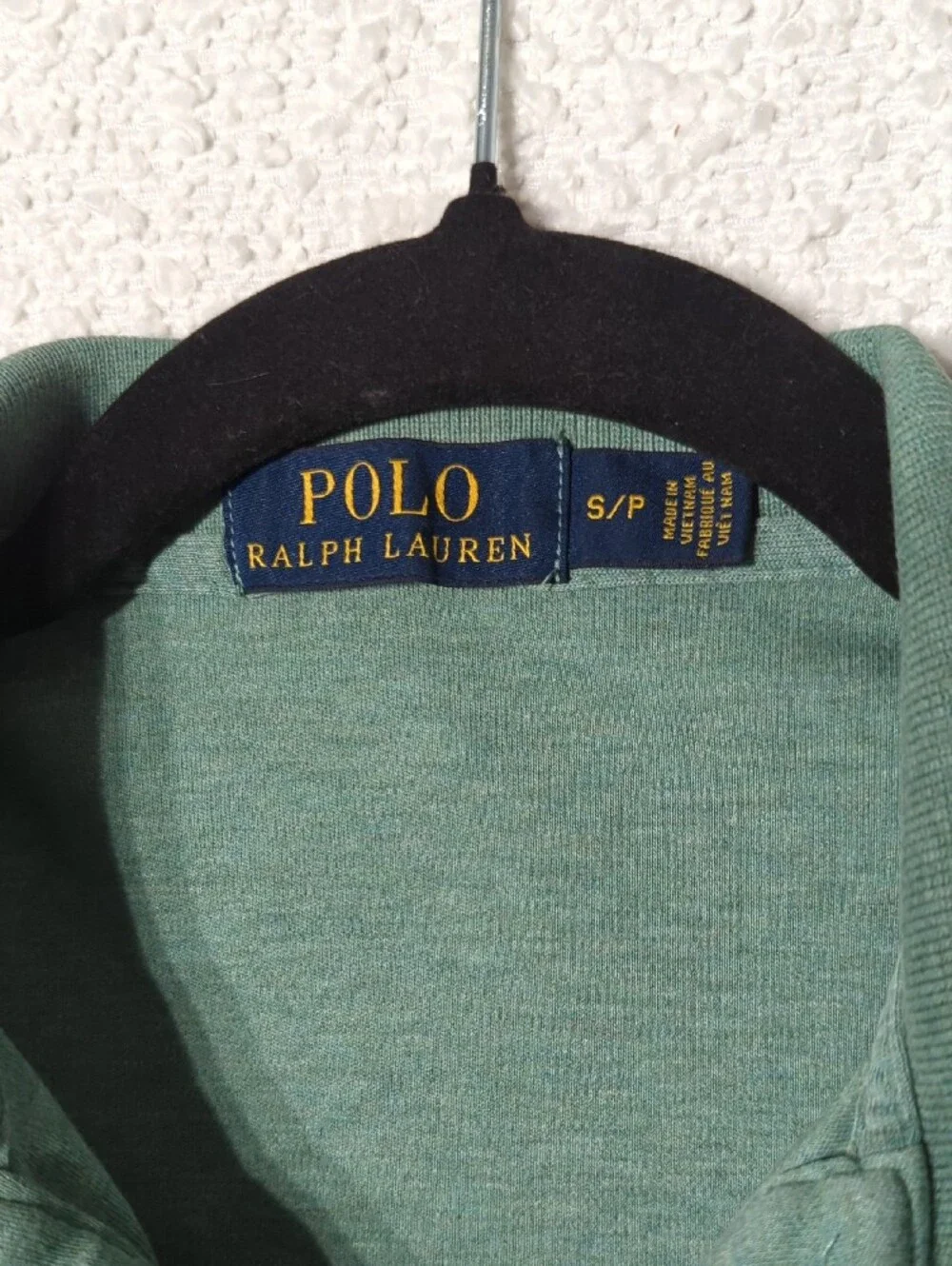 Polo by Ralph Lauren Heathered Green Short Sleeve Polo with Purple Logo